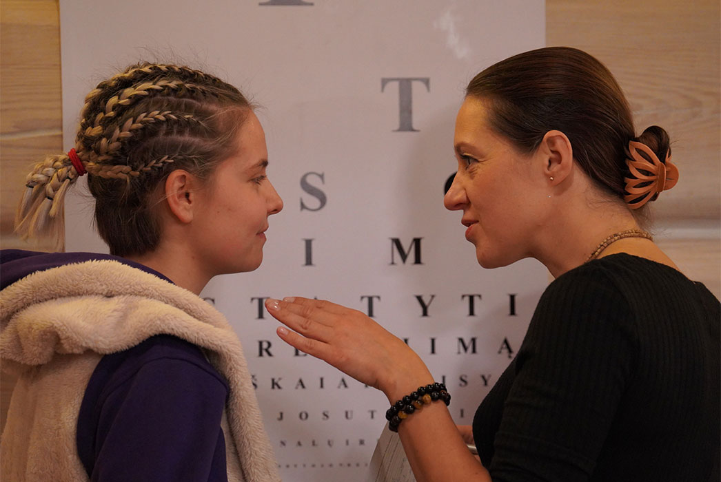 Sigita instructs a student one-to-one